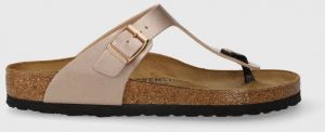 Žabky Birkenstock Gizeh dámske, ružová farba, na plochom podpätku, 1023943