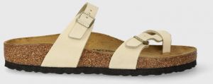 Nubukové šľapky Birkenstock Mayari béžová farba, na plochom podpätku, 1026613