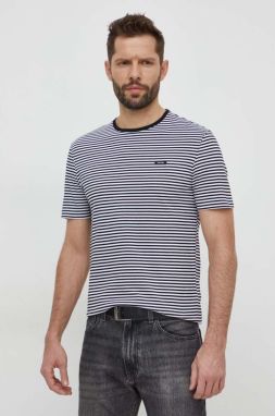 Bavlnené tričko Calvin Klein pánsky, čierna farba, vzorovaný