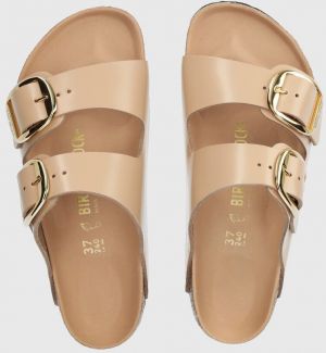 Kožené šľapky Birkenstock Arizona Big Buckle dámske, béžová farba, 1026478