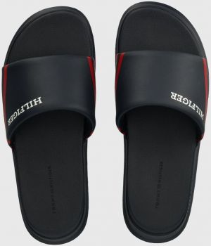 Šľapky Tommy Hilfiger DUAL DENSITY HILIFGER POOL SLIDE pánske, tmavomodrá farba, FM0FM05017