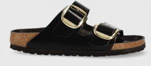 Kožené šľapky Birkenstock Arizona Big Buckle dámske, čierna farba, 1021476