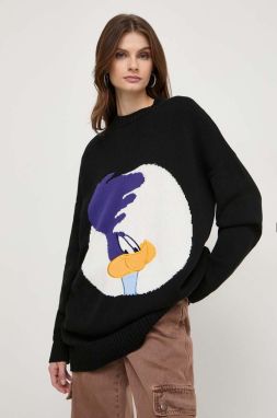 Bavlnený sveter MAX&Co. x CHUFY čierna farba, teplý