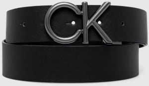 Kožený opasok Calvin Klein pánsky, čierna farba