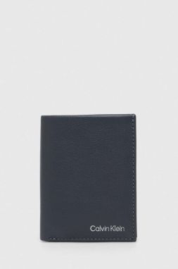 Kožená peňaženka Calvin Klein pánsky, šedá farba