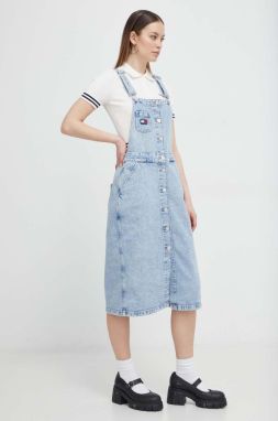 Rifľové šaty Tommy Jeans mini, rovný strih