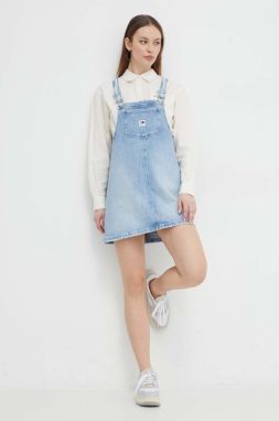 Rifľové šaty Tommy Jeans mini, oversize