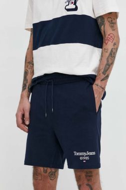Bavlnené šortky Tommy Jeans tmavomodrá farba