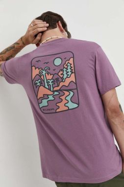 Bavlnené tričko Billabong BILLABONG X ADVENTURE DIVISION pánske, fialová farba, s potlačou