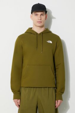 Bavlnená mikina The North Face M Simple Dome Hoodie pánska, zelená farba, s kapucňou, s potlačou, NF0A7X1JPIB1