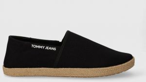 Espadrilky Tommy Jeans TJM ESPADRILLE STREET čierna farba, EM0EM01386