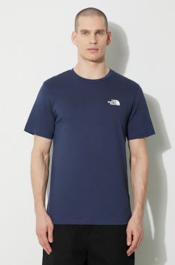 Tričko The North Face M S/S Simple Dome Tee pánske, tmavomodrá farba, s potlačou, NF0A87NG8K21