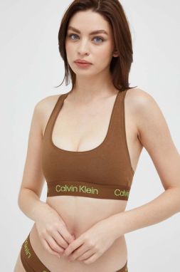 Podprsenka Calvin Klein Underwear hnedá farba, jednofarebný