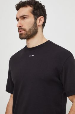 Bavlnené tričko Calvin Klein pánsky, čierna farba, jednofarebný