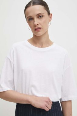 Bavlnené tričko Answear Lab dámsky, biela farba