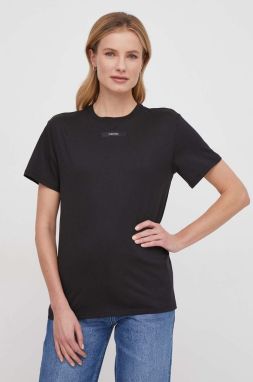 Bavlnené tričko Calvin Klein dámsky, čierna farba