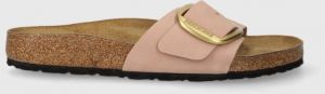 Nubukové papuče Birkenstock Madrid Big Buckle ružová farba, 1026943