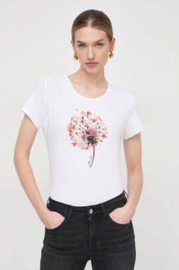 Bavlnené tričko Liu Jo dámsky, béžová farba