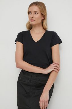 Bavlnené tričko Mos Mosh dámsky, čierna farba