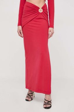 Sukňa Bardot červená farba, maxi, puzdrová