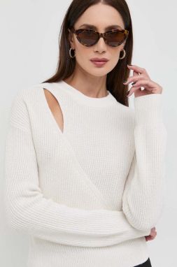 Vlnený sveter MICHAEL Michael Kors dámsky, béžová farba, teplý