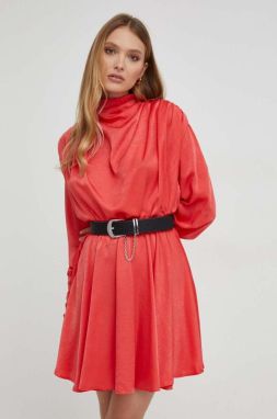 Šaty Answear Lab červená farba, mini, áčkový strih