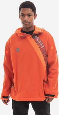 Mikina A-COLD-WALL* Axis Fleece ACWMO103 RUST pánska, oranžová farba, s kapucňou, vzorovaná