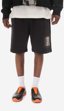 Bavlnené šortky A-COLD-WALL* Foil Grid Sweat Shorts ACWMB132 BLACK čierna farba