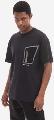 Bavlnené tričko A-COLD-WALL* Technical Polygon T-Shirt ACWMTS089 BLACK čierna farba, s potlačou