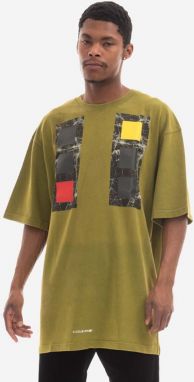 Bavlnené tričko A-COLD-WALL* Relaxed Cubist T-shirt ACWMTS097 COLD LIGHT GREY zelená farba, vzorovaný