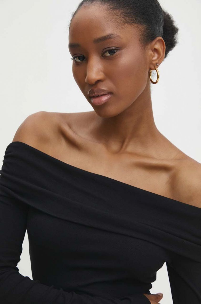 Blúzka Answear.LAB dámska, čierna farba, jednofarebná