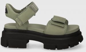 Sandále UGG Ashton Ankle dámske, zelená farba, na platforme, 1136764