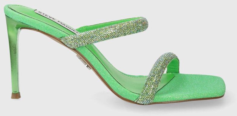 Šľapky Steve Madden Emporium-R dámske, zelená farba, na vysokom podpätku, SM11002984