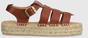 Kožené sandále Barbour Paloma dámske, hnedá farba, na platforme, LFO0703TA32