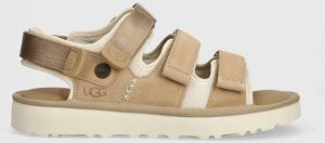 Semišové sandále UGG Goldencoast Multistrap pánske, béžová farba, 1153095