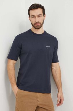 Bavlnené tričko Marc O'Polo pánsky, tmavomodrá farba, jednofarebný