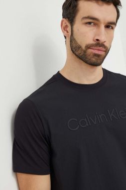 Tréningové tričko Calvin Klein Performance čierna farba, s nášivkou