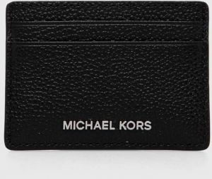 Kožené puzdro na karty MICHAEL Michael Kors čierna farba