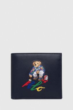Kožená peňaženka Polo Ralph Lauren pánsky, tmavomodrá farba