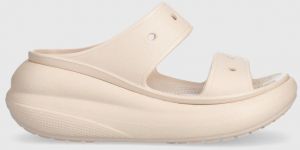 Šľapky Crocs Classic Crush Sandal dámske, ružová farba, na kline, 207670