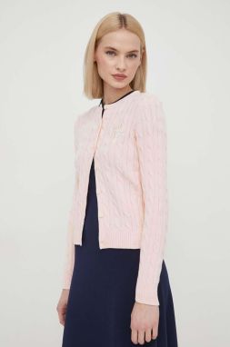 Bavlnený sveter Lauren Ralph Lauren ružová farba