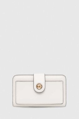 Kožená peňaženka MICHAEL Michael Kors dámsky, biela farba