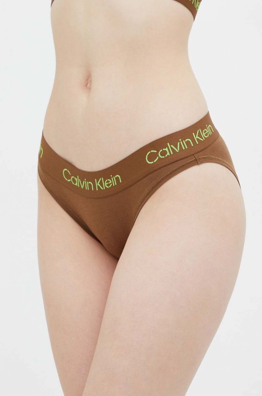 Nohavičky Calvin Klein Underwear hnedá farba