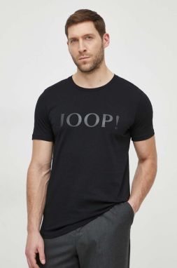 Bavlnené tričko Joop! pánsky, čierna farba, s potlačou
