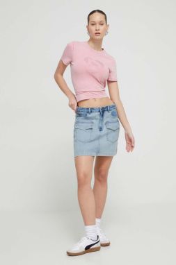 Tričko Desigual dámsky, ružová farba