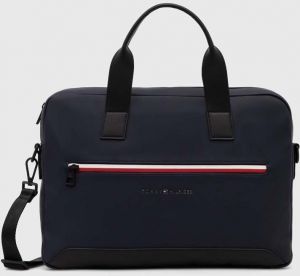 Taška na notebook Tommy Hilfiger tmavomodrá farba