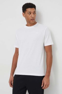 Bavlnené tričko New Balance pánsky, biela farba, s nášivkou