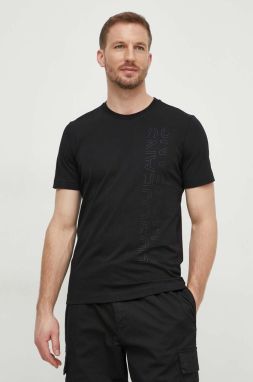 Bavlnené tričko Liu Jo pánsky, čierna farba, s potlačou