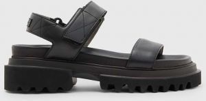 Kožené sandále AllSaints RORY dámske, čierna farba, na platforme, Rory