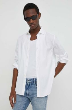 Bavlnená košeľa Marc O'Polo pánska, biela farba, regular, s klasickým golierom